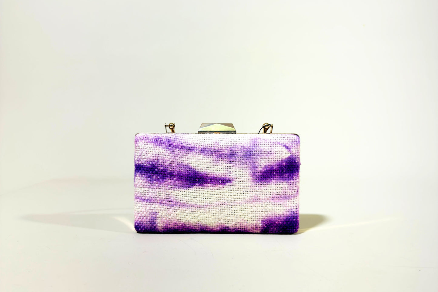 Tie-dye handbag with purple