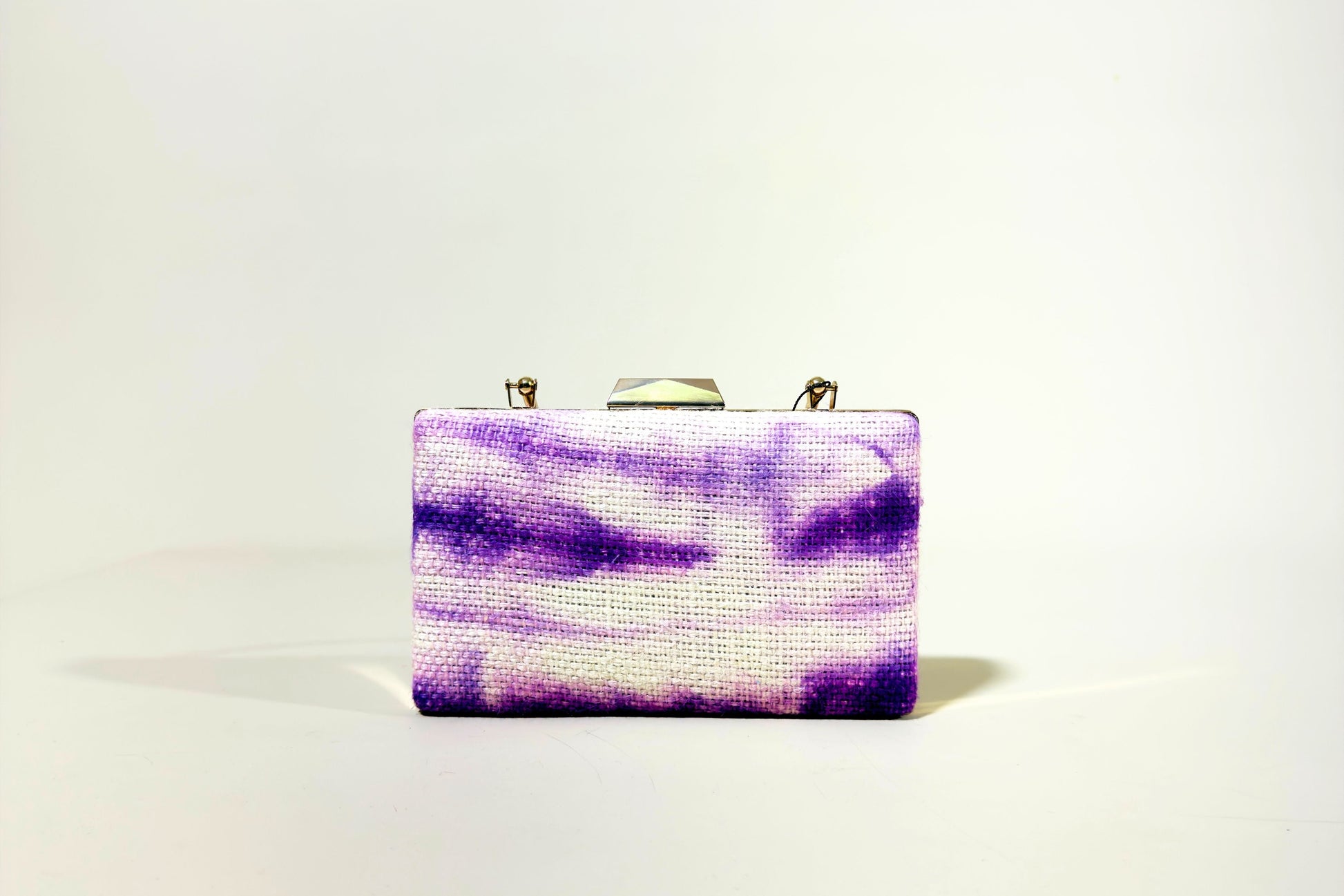 Tie-dye handbag with purple