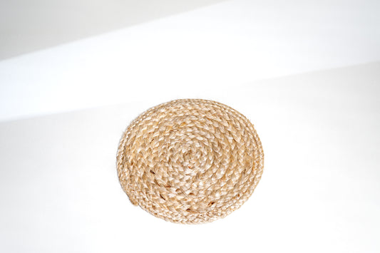 Light Natural Braided Round Jute Table Mat - Set of 2 (J-0082W)